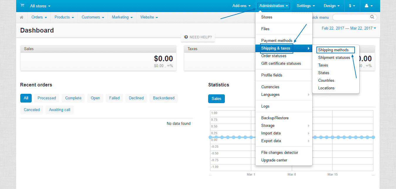 How to manage shipping settings in CS-Cart?