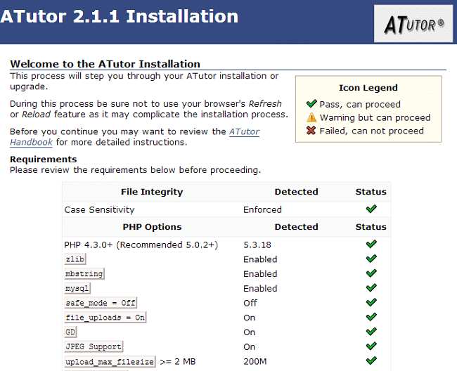 aTutor Manual Installation