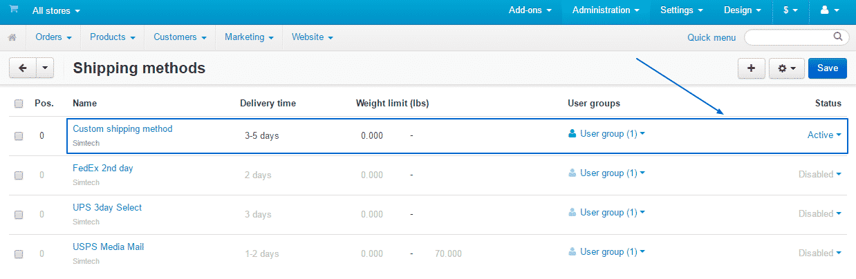 How to manage shipping settings in CS-Cart?