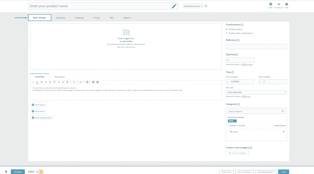 How to add a product in PrestaShop 1.7?
