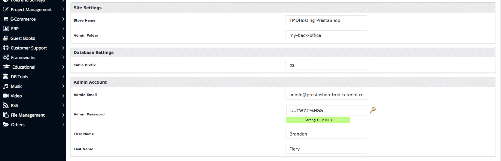 PrestaShop 1.6 One-click Installation